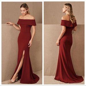 BHLDN Delice Off-the-Shoulder Crepe Dress